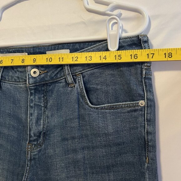 PILCRO Anthropologie Denim Jeans Size 31 FLORAL LACE FLARE Embroidery Stretch - Picture 7 of 13